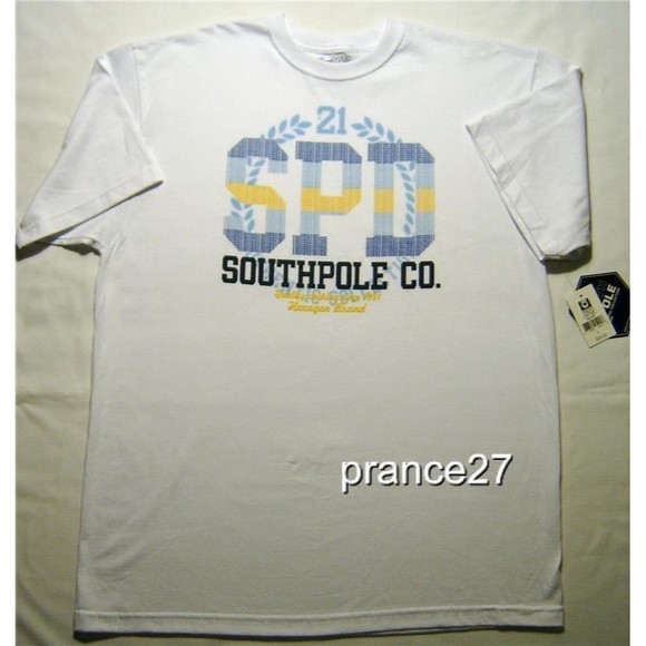 SOUTHPOLE T SHIRT Mens White AUTHENTIC Collection NEW with Tags Vintage NOS - Picture 2 of 3